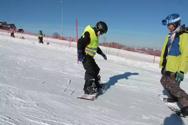 Wieżyca - Kolano Zimowisko - Pierwsze kroki ze snowboardem