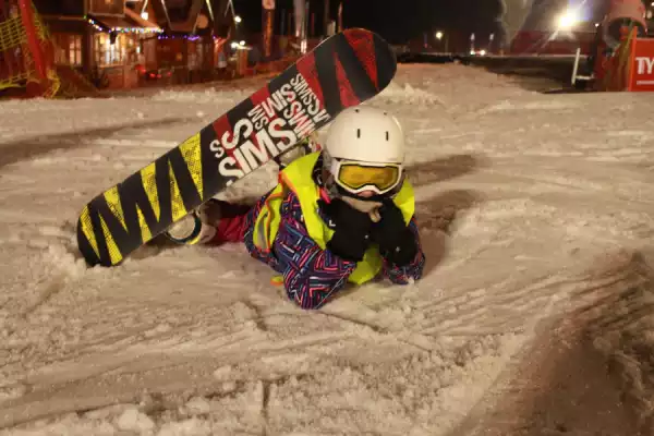 Wieżyca - Kolano Zimowisko - Pierwsze kroki ze snowboardem